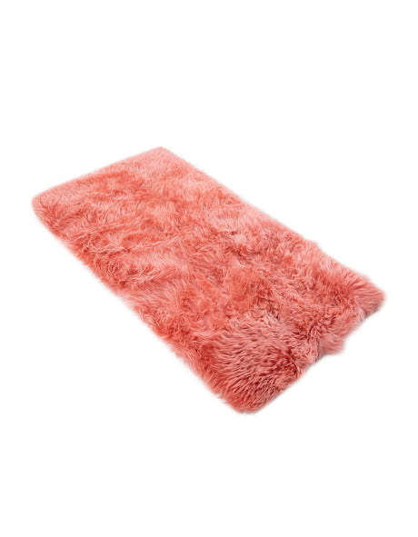 Pink 2' x 4' Sheepskin Runner Area Rug 100% Genuine Luxury Soft Touch Shaggy Plush Pile