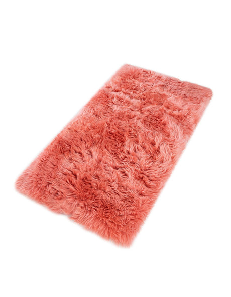 Pink 2' x 4' Sheepskin Runner Area Rug 100% Genuine Luxury Soft Touch Shaggy Plush Pile