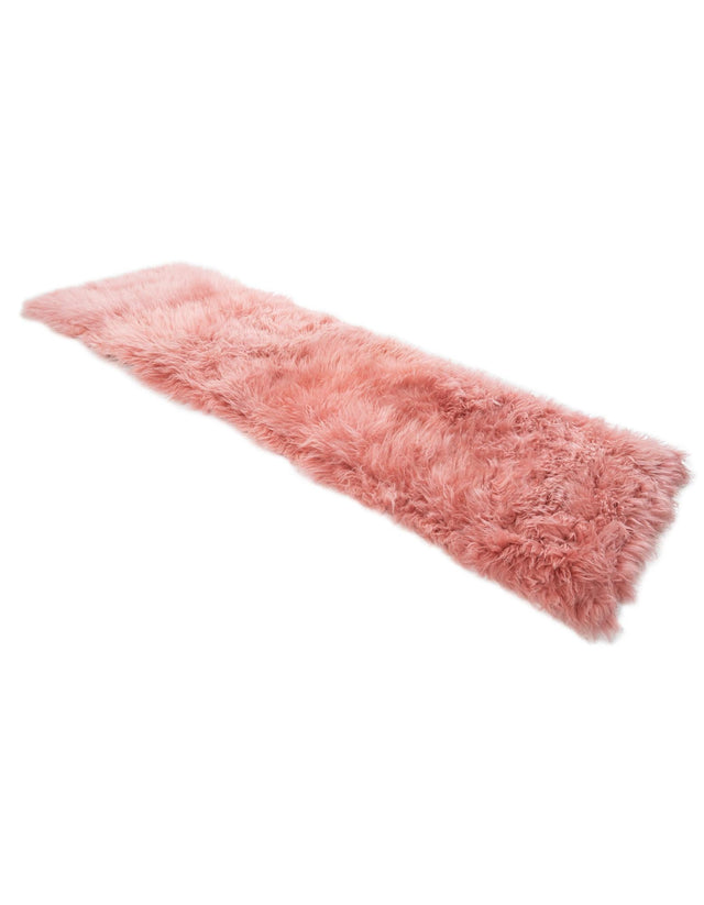Pink 2' x 6' Sheepskin Runner Rug