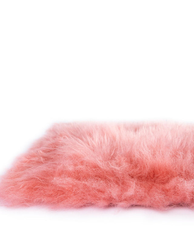 Pink 2' x 6' Sheepskin Runner Rug