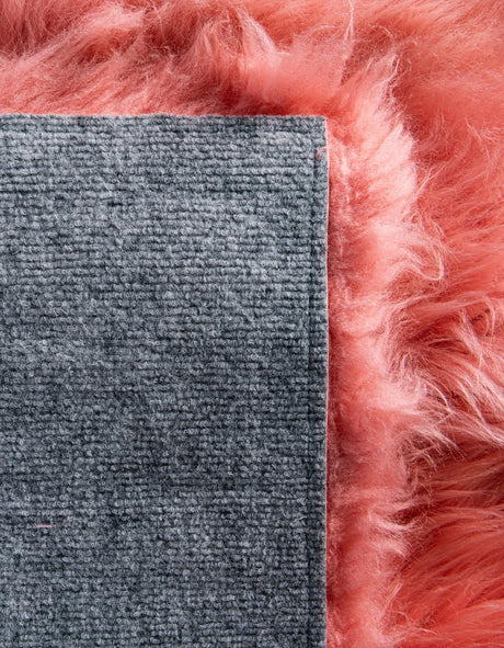 Pink 2' x 6' Sheepskin Runner Area Rug 100% Genuine Luxury Soft Touch Shaggy Plush Pile