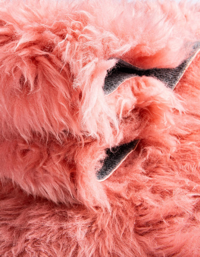 Pink 2' x 6' Sheepskin Runner Rug