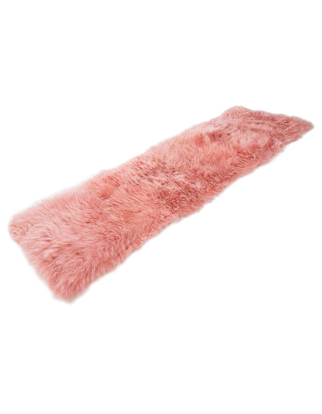 Pink 2' x 6' Sheepskin Runner Area Rug 100% Genuine Luxury Soft Touch Shaggy Plush Pile