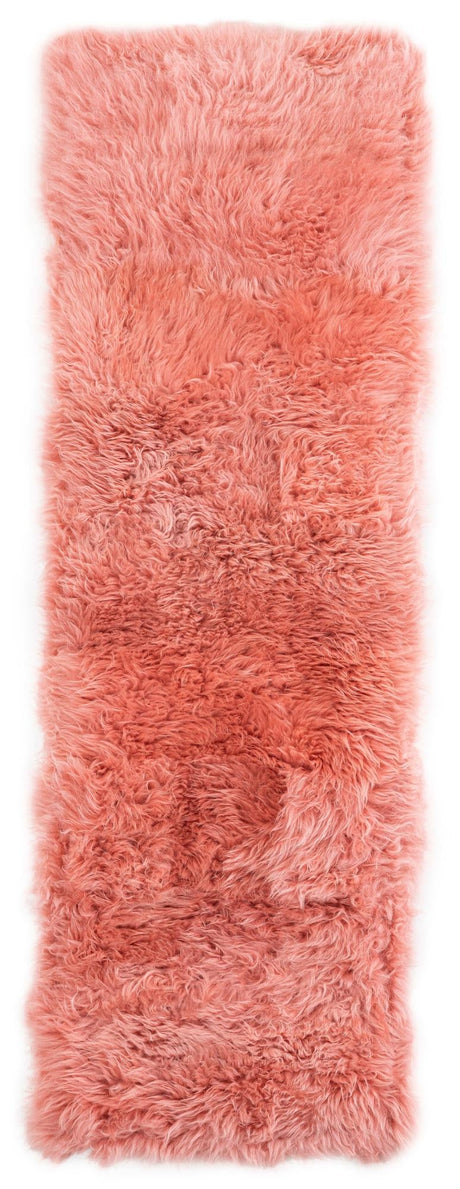 Pink 2' x 6' Sheepskin Runner Area Rug 100% Genuine Luxury Soft Touch Shaggy Plush Pile
