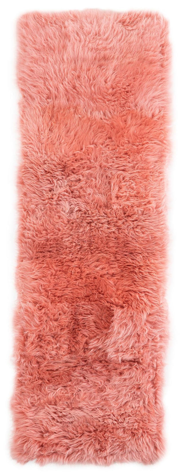 Pink 2' x 6' Sheepskin Runner Rug