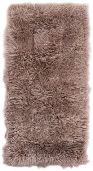 Beige 2' x 4' Sheepskin Runner Rug