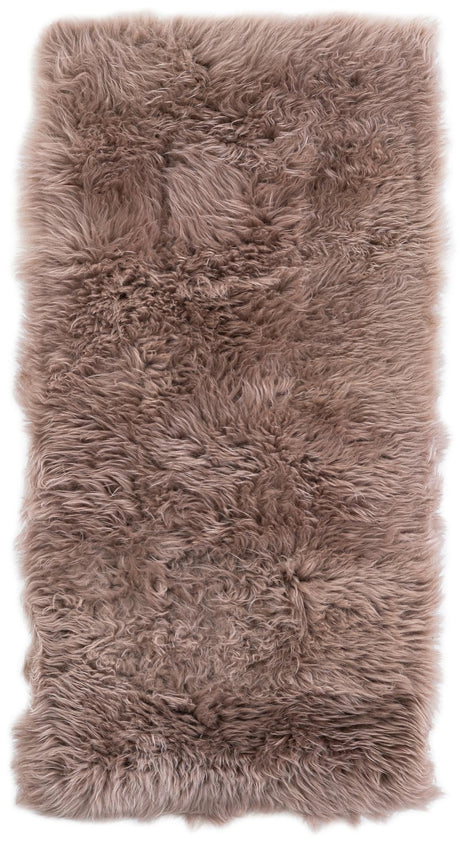 Beige 2' x 4' Sheepskin Runner Area Rug 100% Genuine Luxury Soft Touch Shaggy Plush Pile