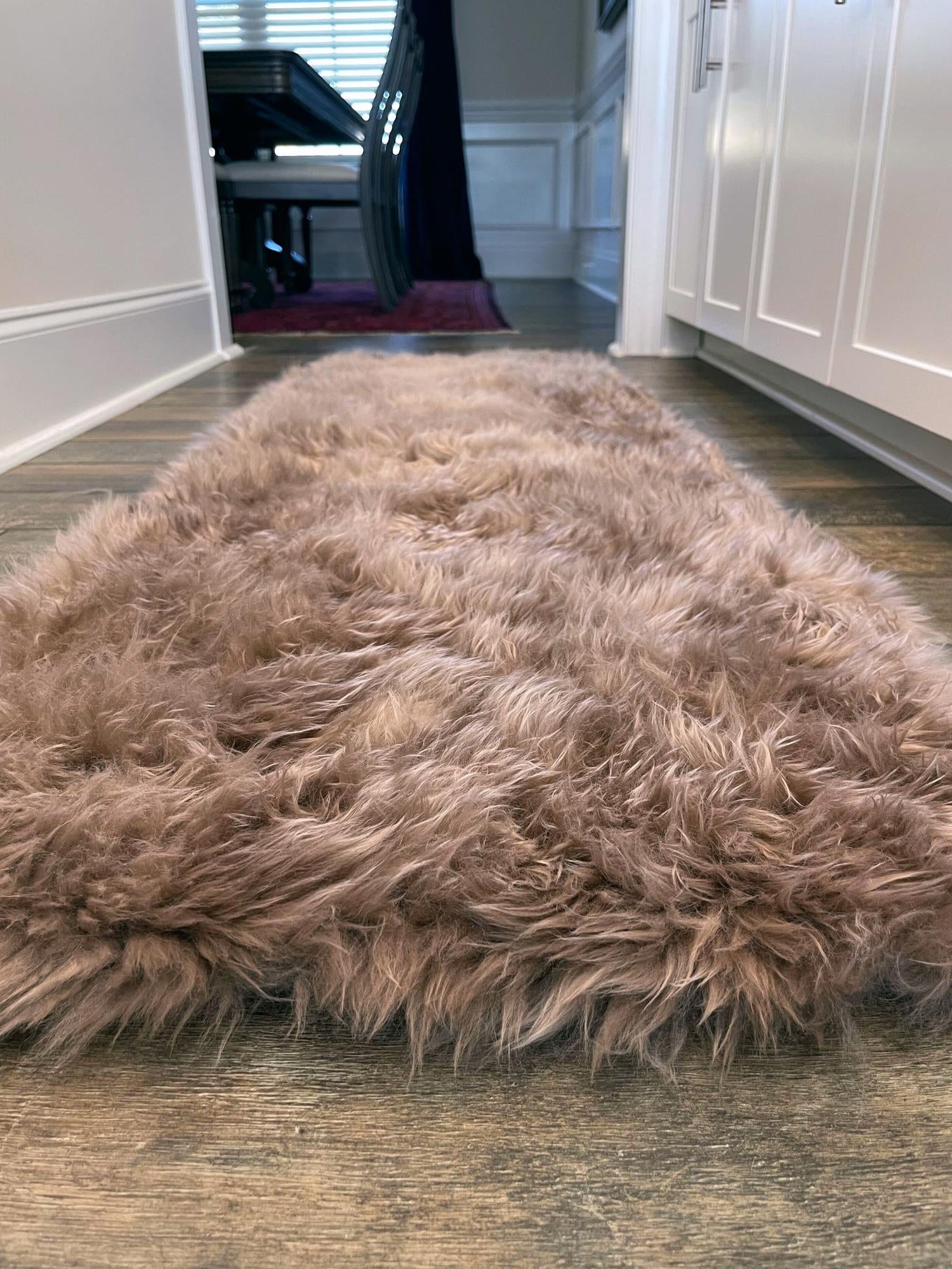 Beige 2' x 6' Sheepskin Runner Area Rug 100% Genuine Luxury Soft Touch Shaggy Plush Pile