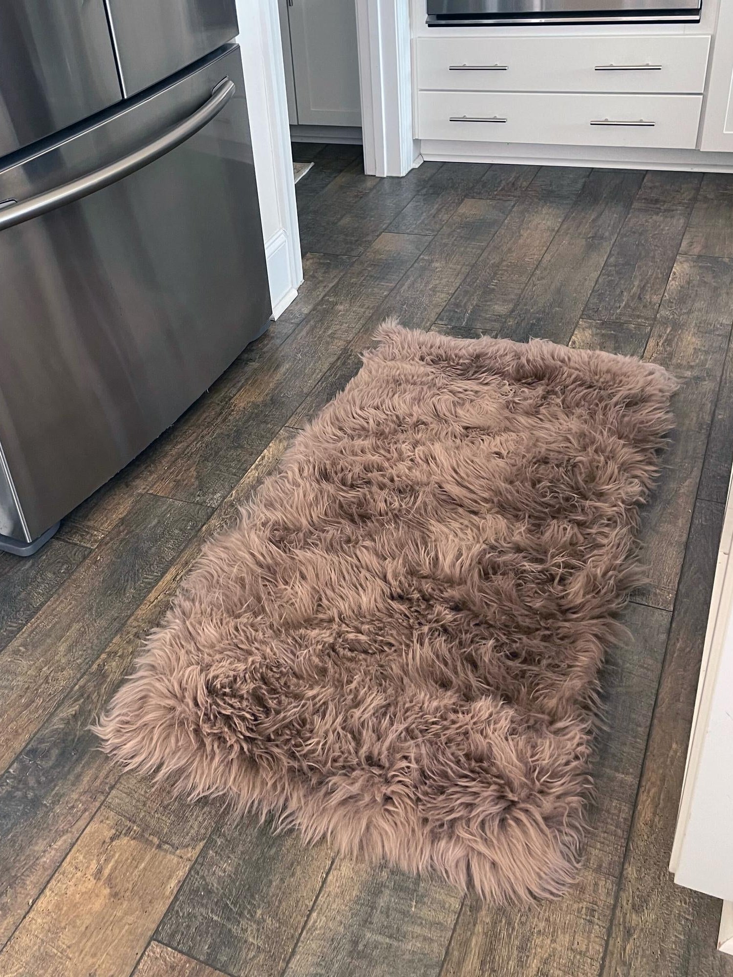 Beige 2' x 6' Sheepskin Runner Area Rug 100% Genuine Luxury Soft Touch Shaggy Plush Pile