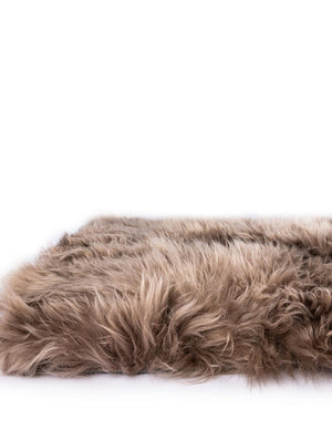 Beige 2' x 6' Sheepskin Runner Rug