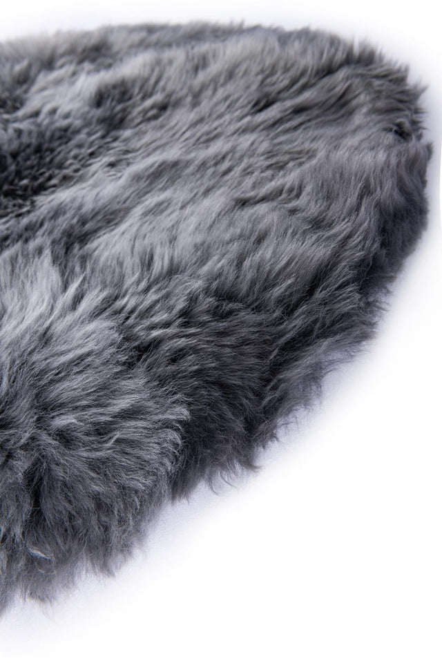 Gray 3' x 3' Sheepskin Round Rug