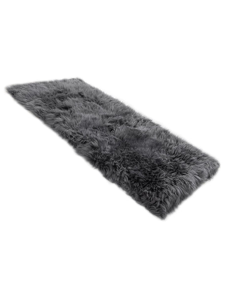 Gray 2' x 4' Sheepskin Runner Area Rug 100% Genuine Luxury Soft Touch Shaggy Plush Pile