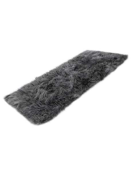 Gray 2' x 4' Sheepskin Runner Area Rug 100% Genuine Luxury Soft Touch Shaggy Plush Pile