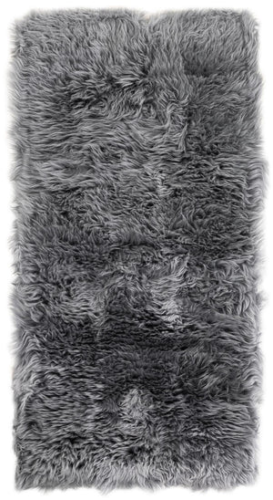Gray 2' x 4' Sheepskin Runner Rug