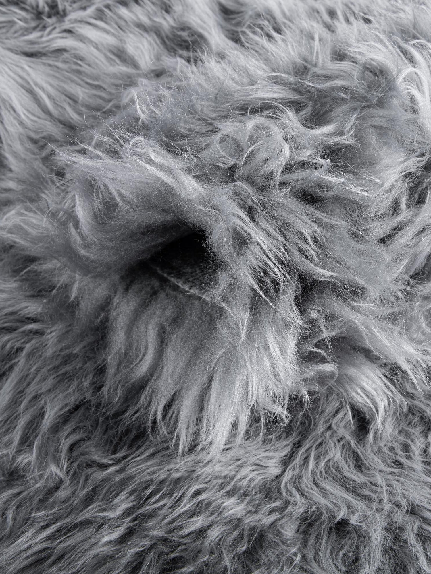 Gray 2' x 6' Sheepskin Runner Area Rug 100% Genuine Luxury Soft Touch Shaggy Plush Pile