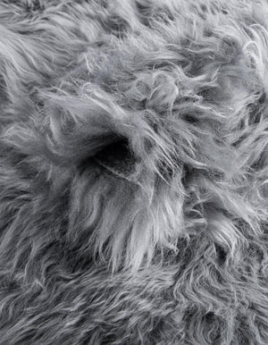 Gray 2' x 6' Sheepskin Runner Rug