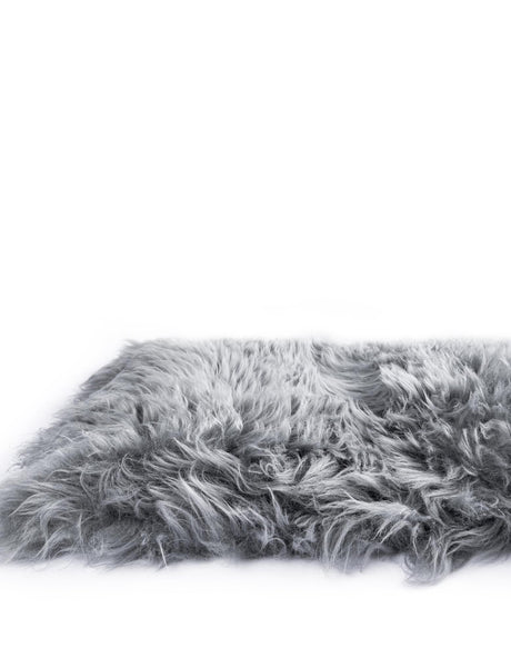 Gray 2' x 4' Sheepskin Runner Area Rug 100% Genuine Luxury Soft Touch Shaggy Plush Pile