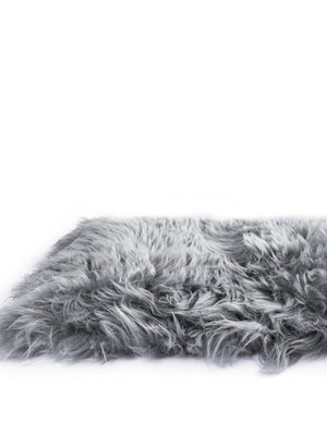 Gray 2' x 6' Sheepskin Runner Rug