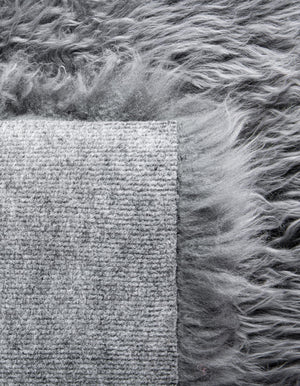 Gray 2' x 4' Sheepskin Runner Rug