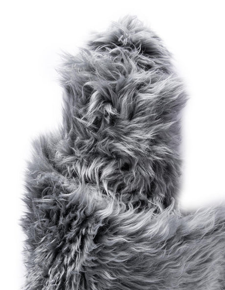 Gray 2' x 4' Sheepskin Runner Rug
