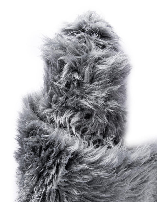 Gray 2' x 4' Sheepskin Runner Rug