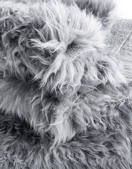 Gray 2' x 4' Sheepskin Runner Area Rug 100% Genuine Luxury Soft Touch Shaggy Plush Pile