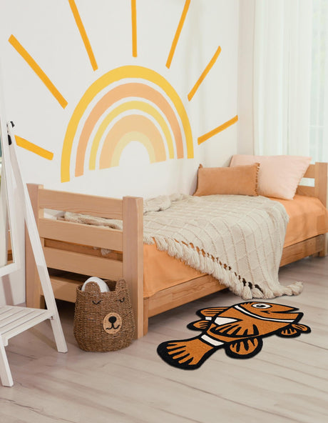 Orange 2' x 3' 1 Playtime Kids Wool Freeform Area Rug for Baby Nursery, Toddler Playroom,  Bedrooms Hand Tufted High Quality Dense  Wool Pile Natural Carpet for Sale at Rug Engine
