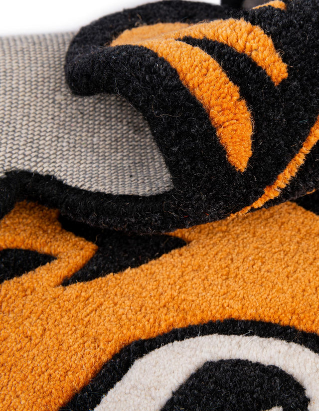 Orange 4' 1 x 6' 1 Playtime Kids Wool Free Form Rug