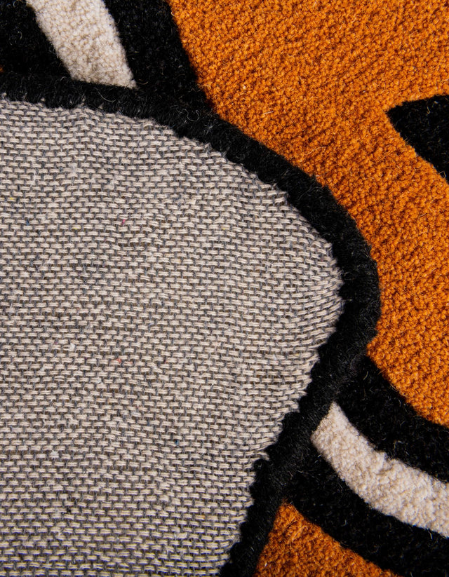 Orange 4' 1 x 6' 1 Playtime Kids Wool Free Form Rug