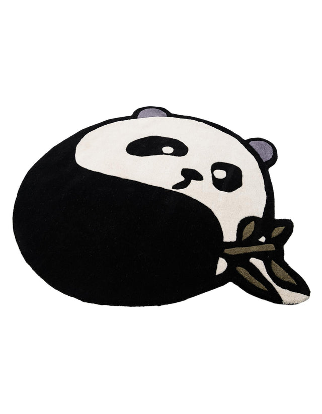Black and White 4' 1 x 4' 1 Playtime Kids Wool Round Rug
