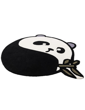 Black and White 6' 1 x 6' 1 Playtime Kids Wool Round Rug
