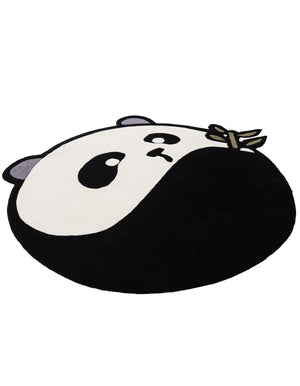 Black and White 6' 1 x 6' 1 Playtime Kids Wool Round Rug