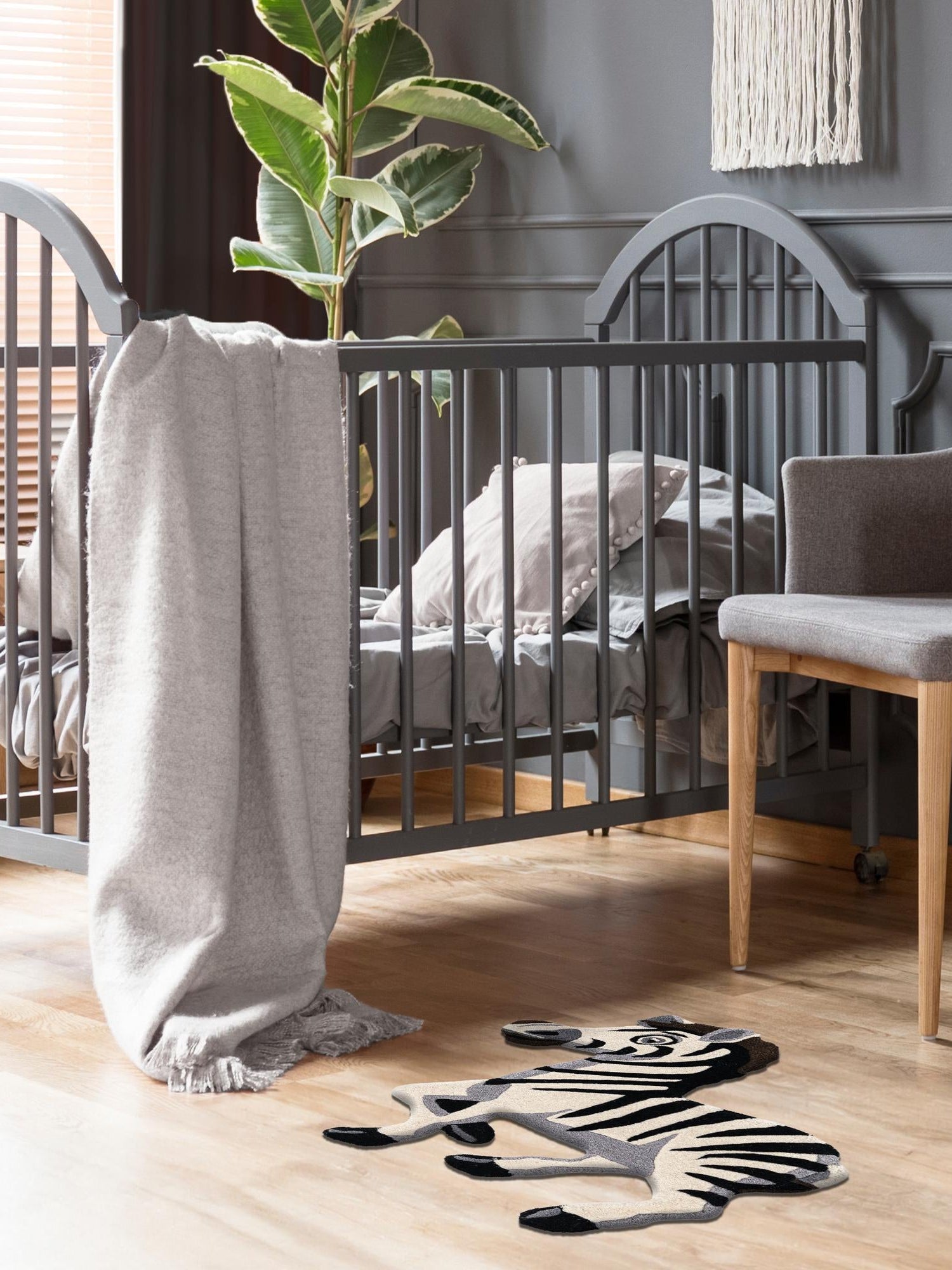 White and Black 4' 6 x 5' 1 Playtime Kids Wool Freeform Area Rug for Baby Nursery, Toddler Playroom,  Bedrooms Hand Tufted High Quality Dense  Wool Pile Natural Carpet for Sale at Rug Engine