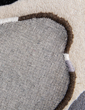White and Black 2' 6 x 3' 1 Playtime Kids Wool Free Form Rug