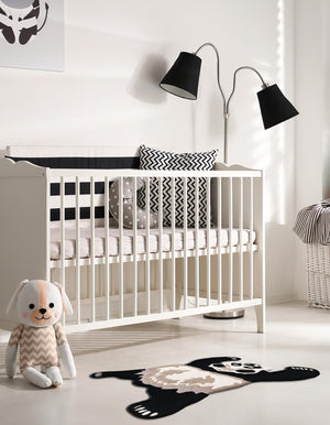 Black and Gray 5' 1 x 7' 1 Playtime Kids Wool Free Form Rug