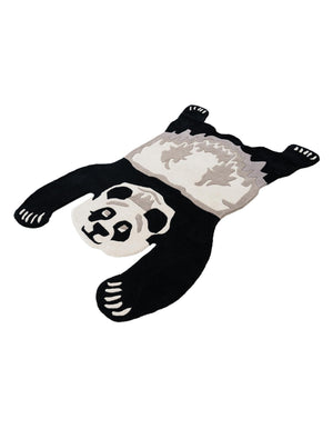 Black and Gray 4' 1 x 6' 1 Playtime Kids Wool Free Form Rug