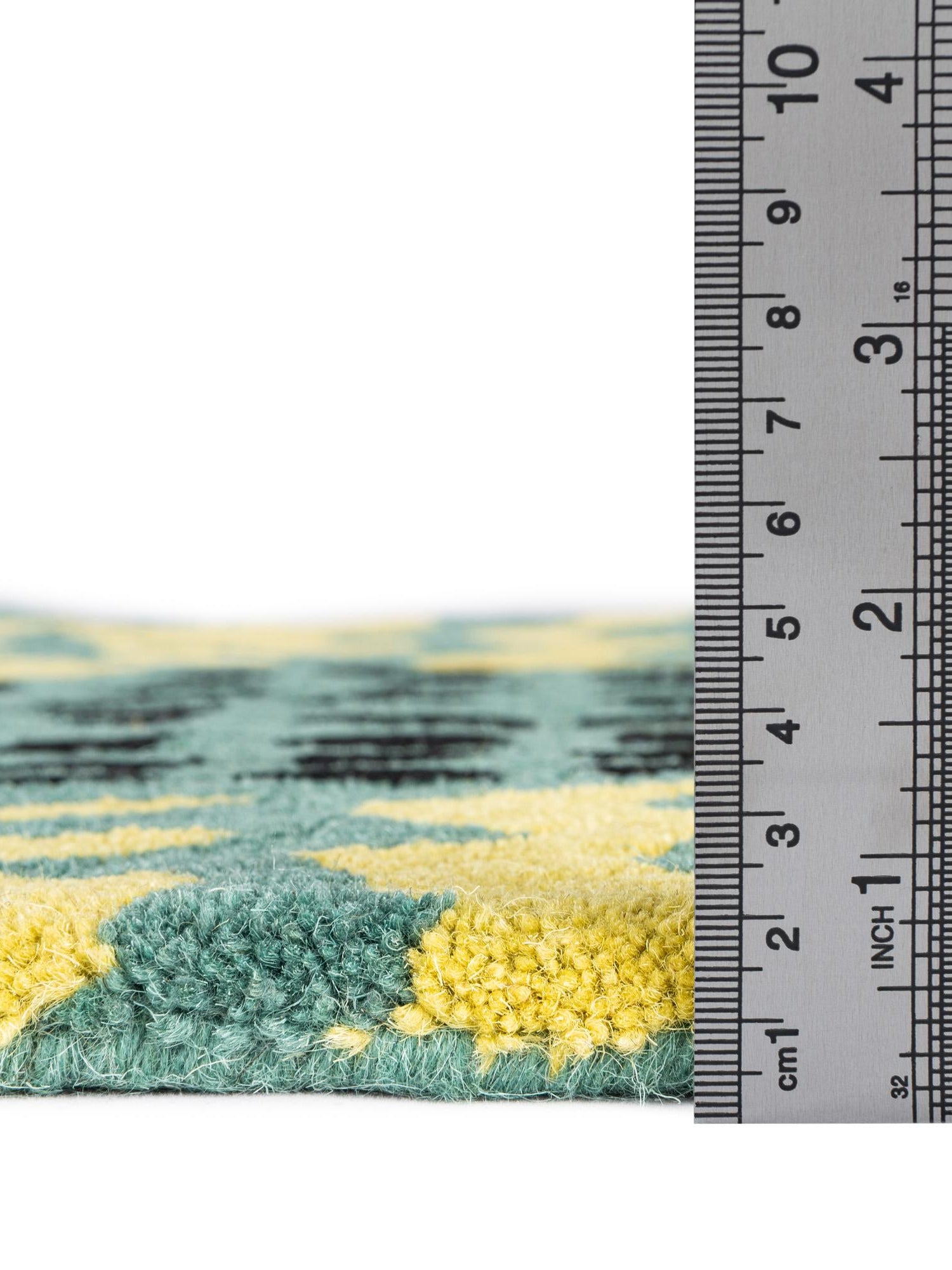 Green 3' 1 x 6' 1 Playtime Kids Wool Freeform Area Rug for Baby Nursery, Toddler Playroom, Bedrooms