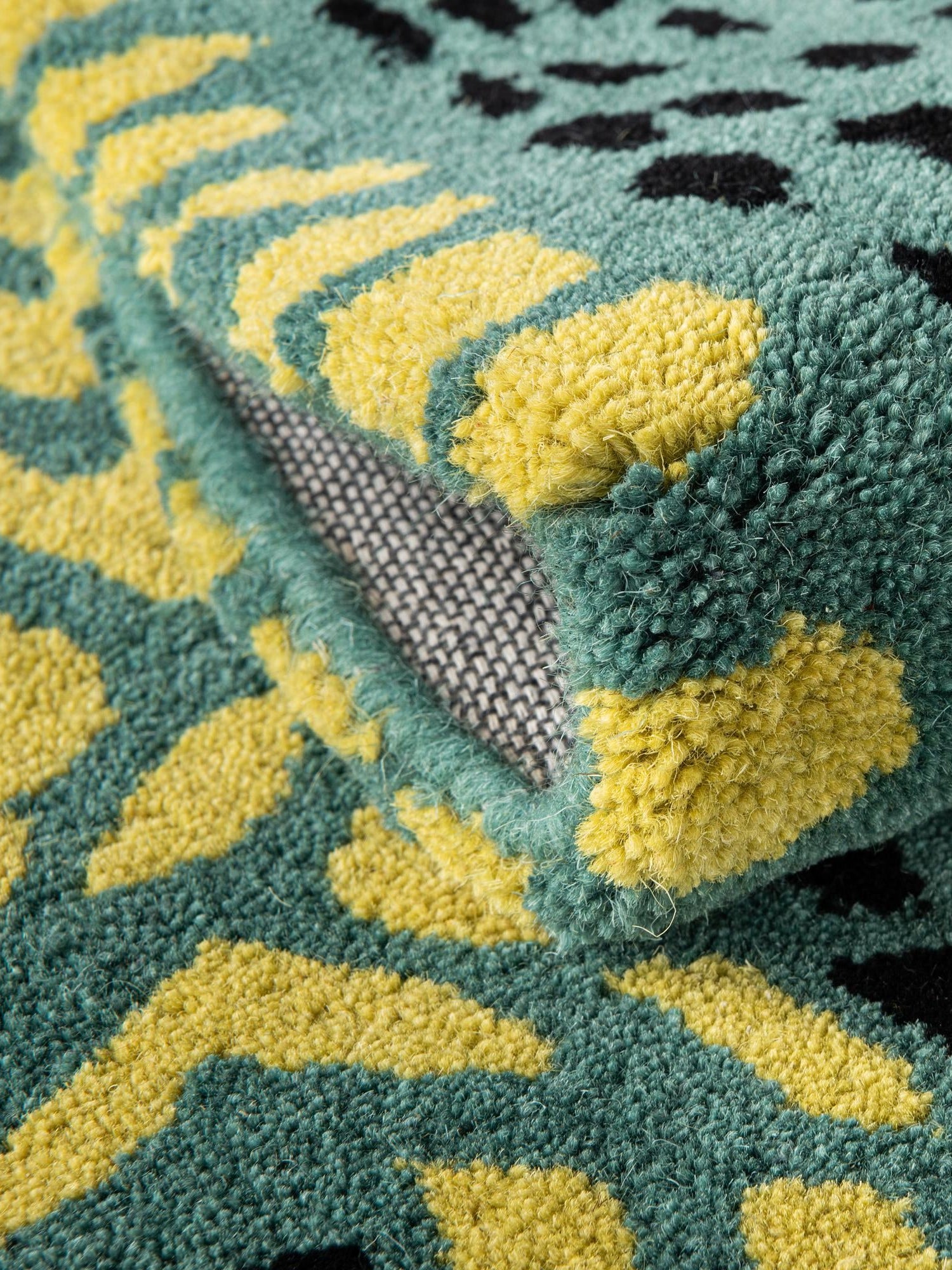 Green 3' 1 x 6' 1 Playtime Kids Wool Freeform Area Rug for Baby Nursery, Toddler Playroom, Bedrooms