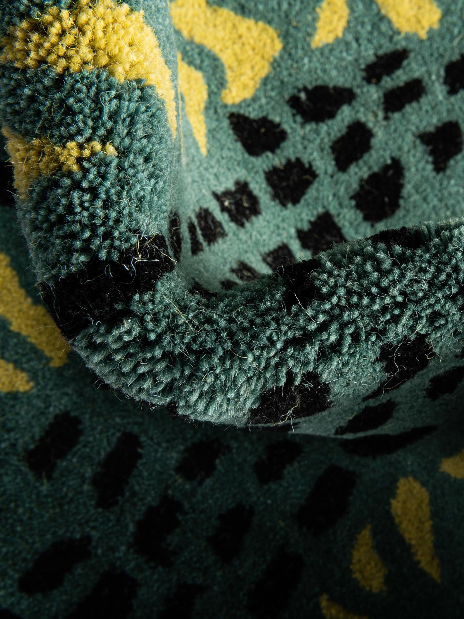 Green 3' 1 x 6' 1 Playtime Kids Wool Freeform Area Rug for Baby Nursery, Toddler Playroom, Bedrooms