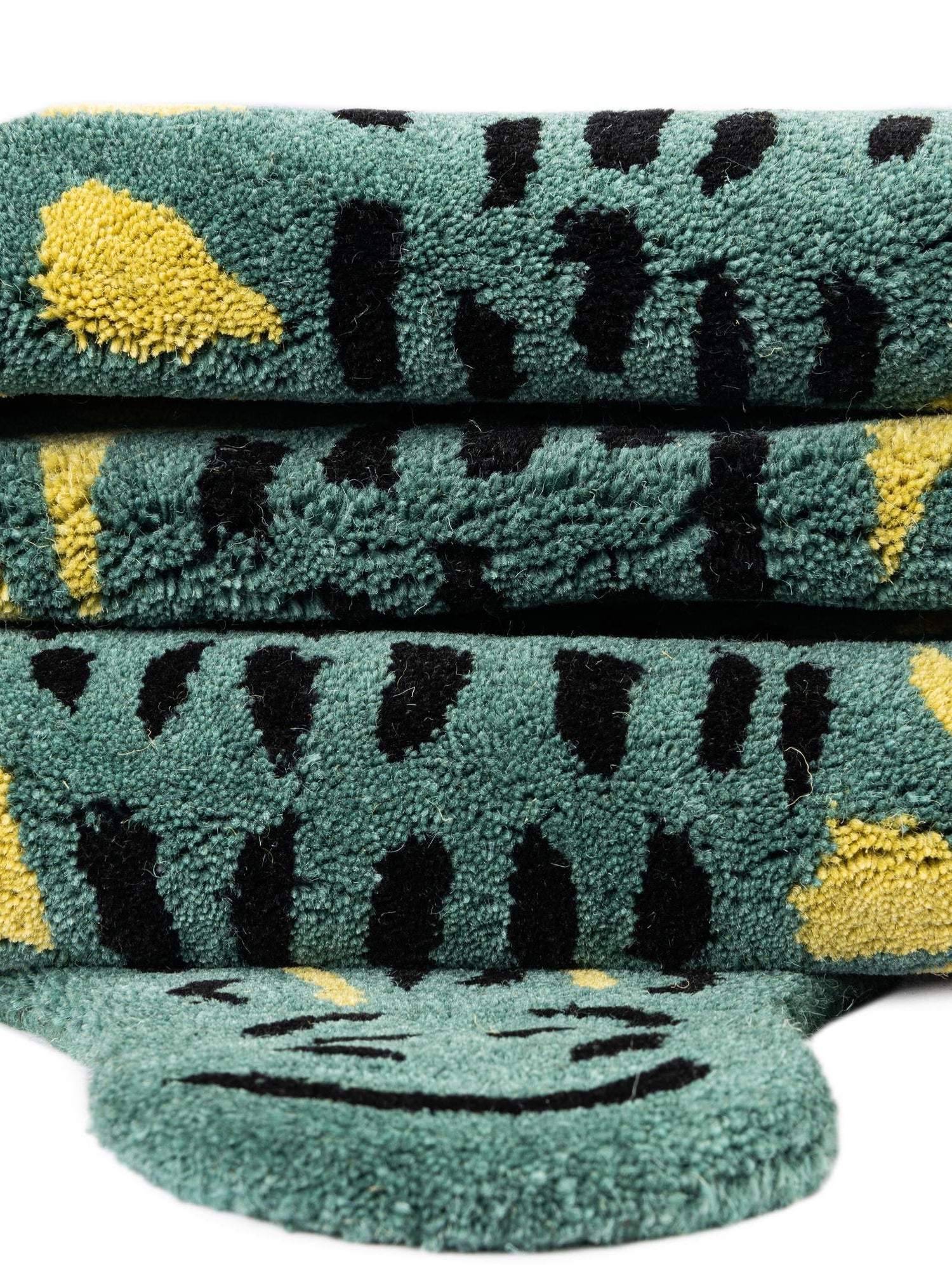 Green 3' 1 x 6' 1 Playtime Kids Wool Freeform Area Rug for Baby Nursery, Toddler Playroom, Bedrooms