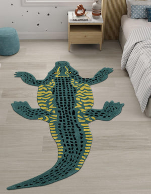 Green 4' 1 x 7' 1 Playtime Kids Wool Runner Rug