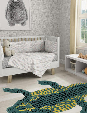 Green 4' 1 x 7' 1 Playtime Kids Wool Runner Rug