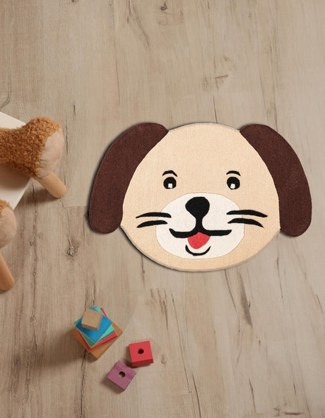 Beige 3' 6 x 5' 1 Playtime Kids Wool Freeform Area Rug for Baby Nursery, Toddler Playroom,  Bedrooms Hand Tufted High Quality Dense  Wool Pile Natural Carpet for Sale at Rug Engine
