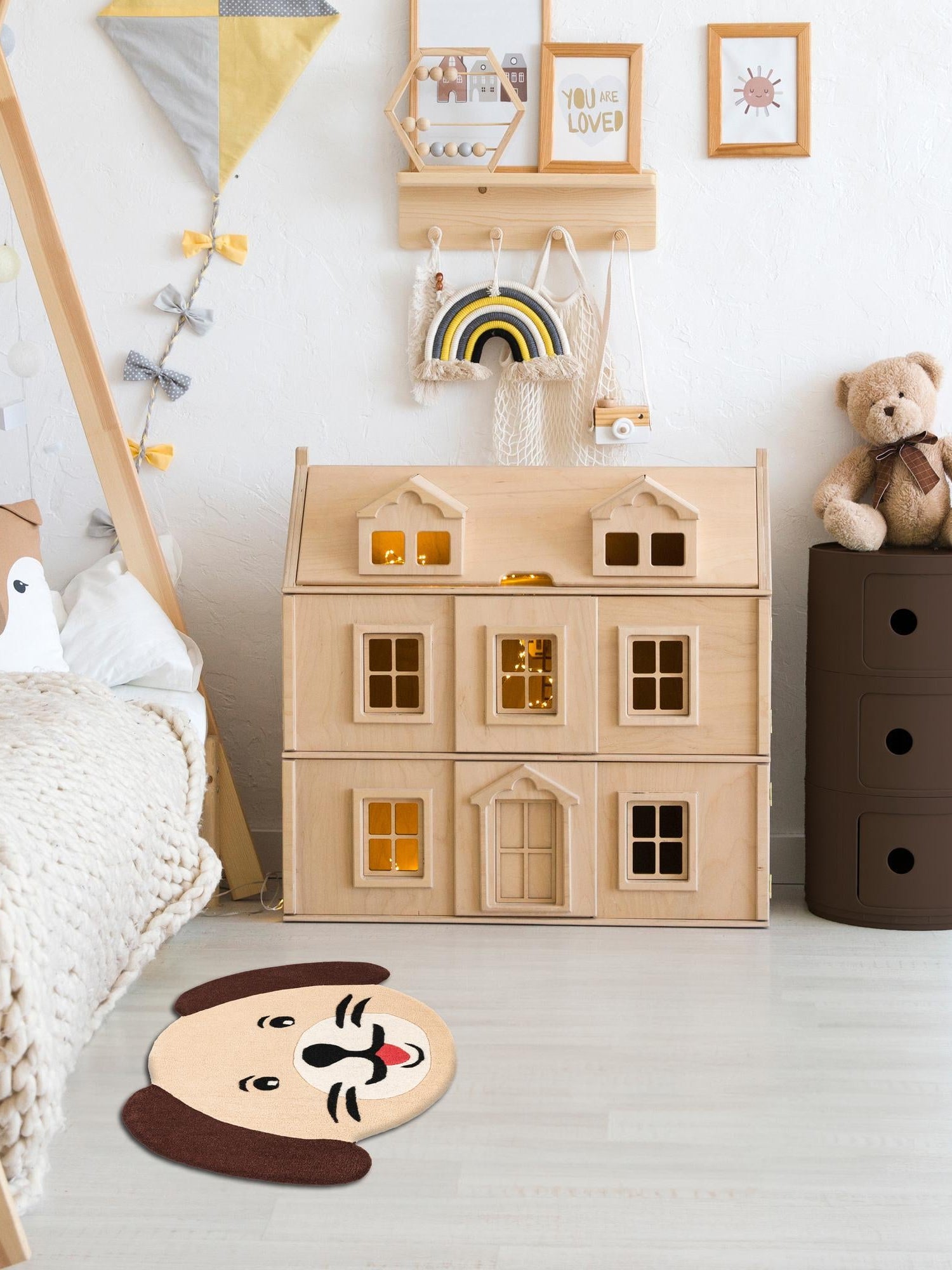Beige 5' 1 x 7' 1 Playtime Kids Wool Freeform Area Rug for Baby Nursery, Toddler Playroom,  Bedrooms Hand Tufted High Quality Dense  Wool Pile Natural Carpet for Sale at Rug Engine