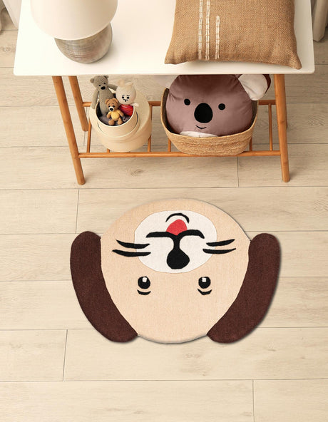 Beige 3' 6 x 5' 1 Playtime Kids Wool Freeform Area Rug for Baby Nursery, Toddler Playroom,  Bedrooms Hand Tufted High Quality Dense  Wool Pile Natural Carpet for Sale at Rug Engine