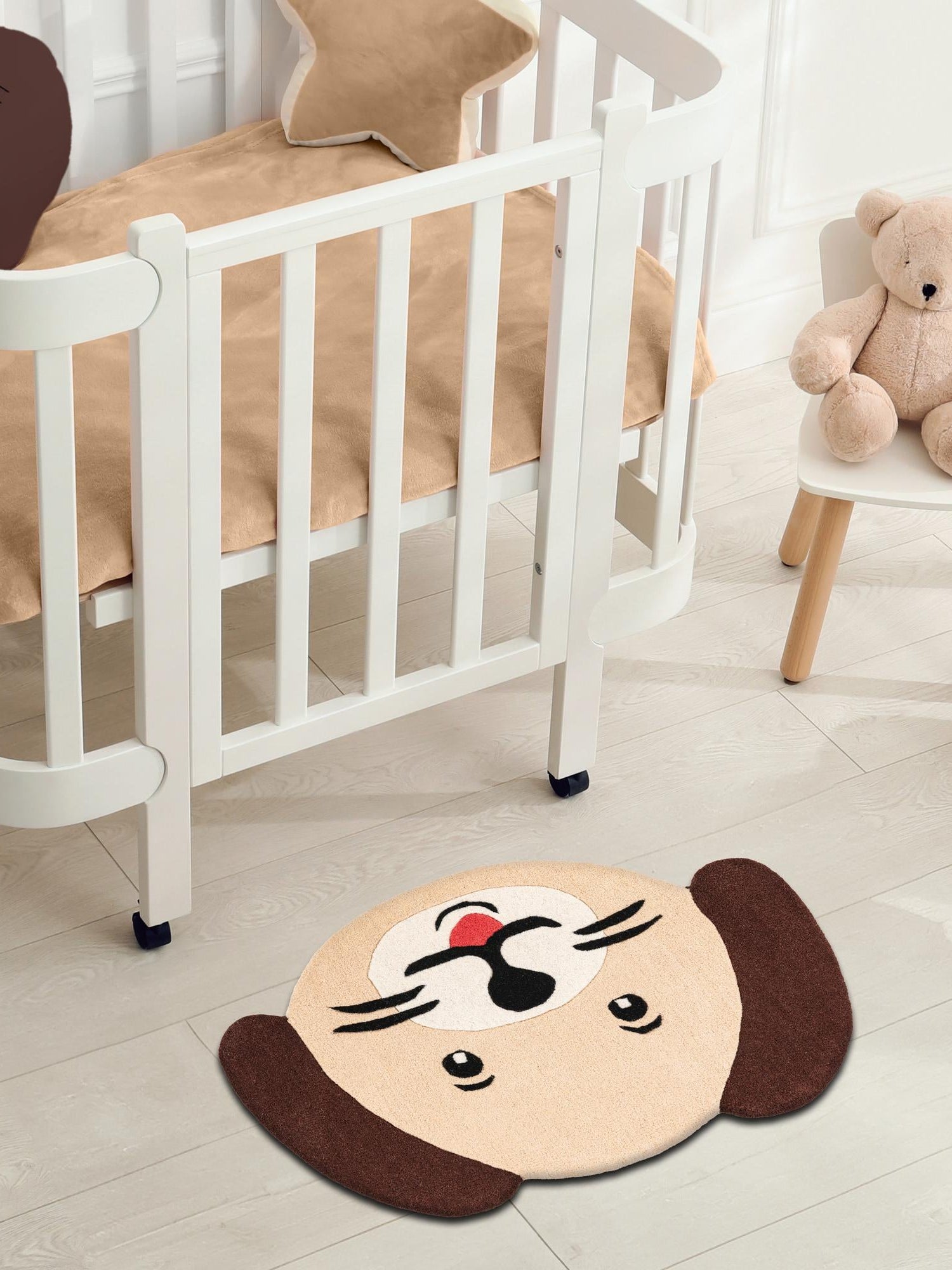 Beige 5' 1 x 7' 1 Playtime Kids Wool Freeform Area Rug for Baby Nursery, Toddler Playroom,  Bedrooms Hand Tufted High Quality Dense  Wool Pile Natural Carpet for Sale at Rug Engine