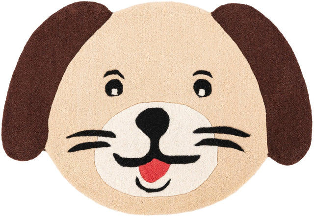 Beige 2' x 3' 1 Playtime Kids Wool Free Form Rug