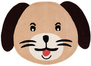 Beige 4' x 5' 1 Playtime Kids Wool Free Form Rug