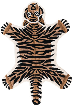 Brown 2' x 3' 1 Playtime Kids Wool Free Form Rug