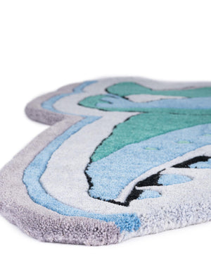 Blue 2' x 4' Playtime Kids Wool Free Form Rug